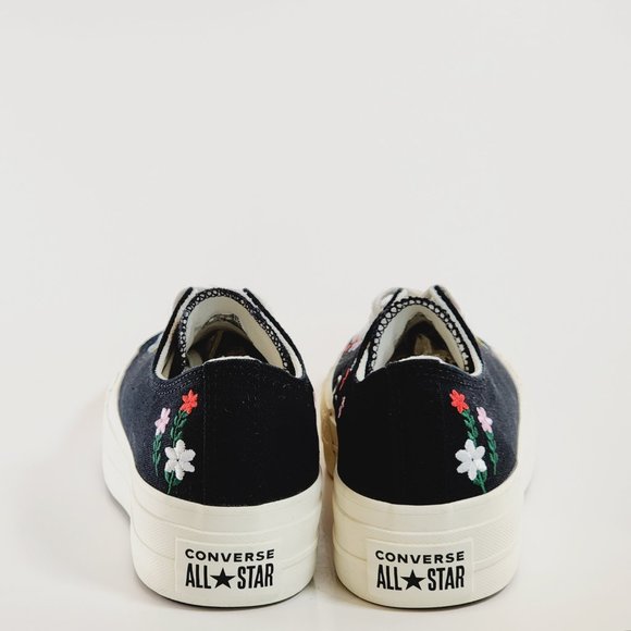 Converse CTAS Lift Ox Floral Embroidery Platform Sneakers A02566F NWT - Picture 5 of 6